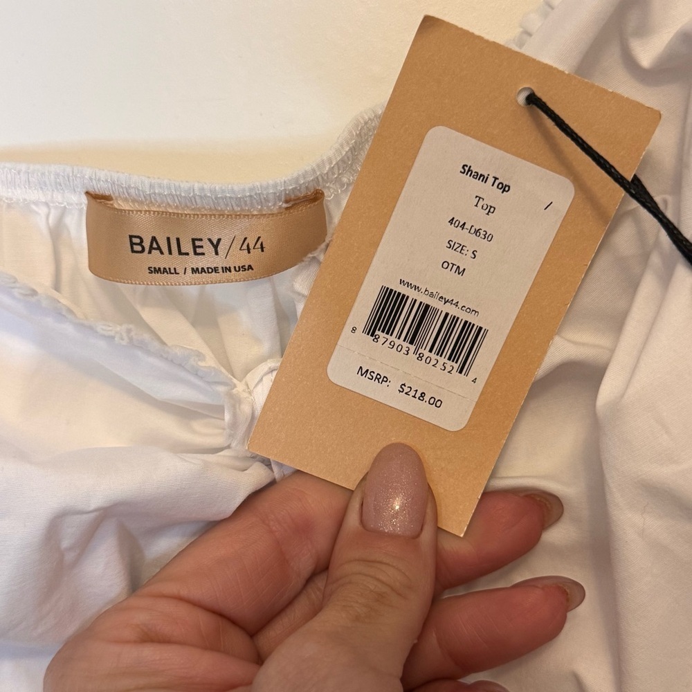 Bailey 44 Shani White Puff Sleeve Smocked Blouse - Picture 2 of 3